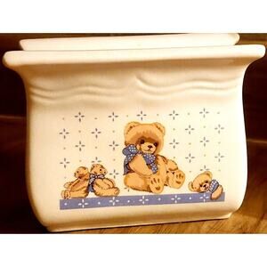 Vintage Tienshan Country Bear Stoneware Napkin Holder Theodore